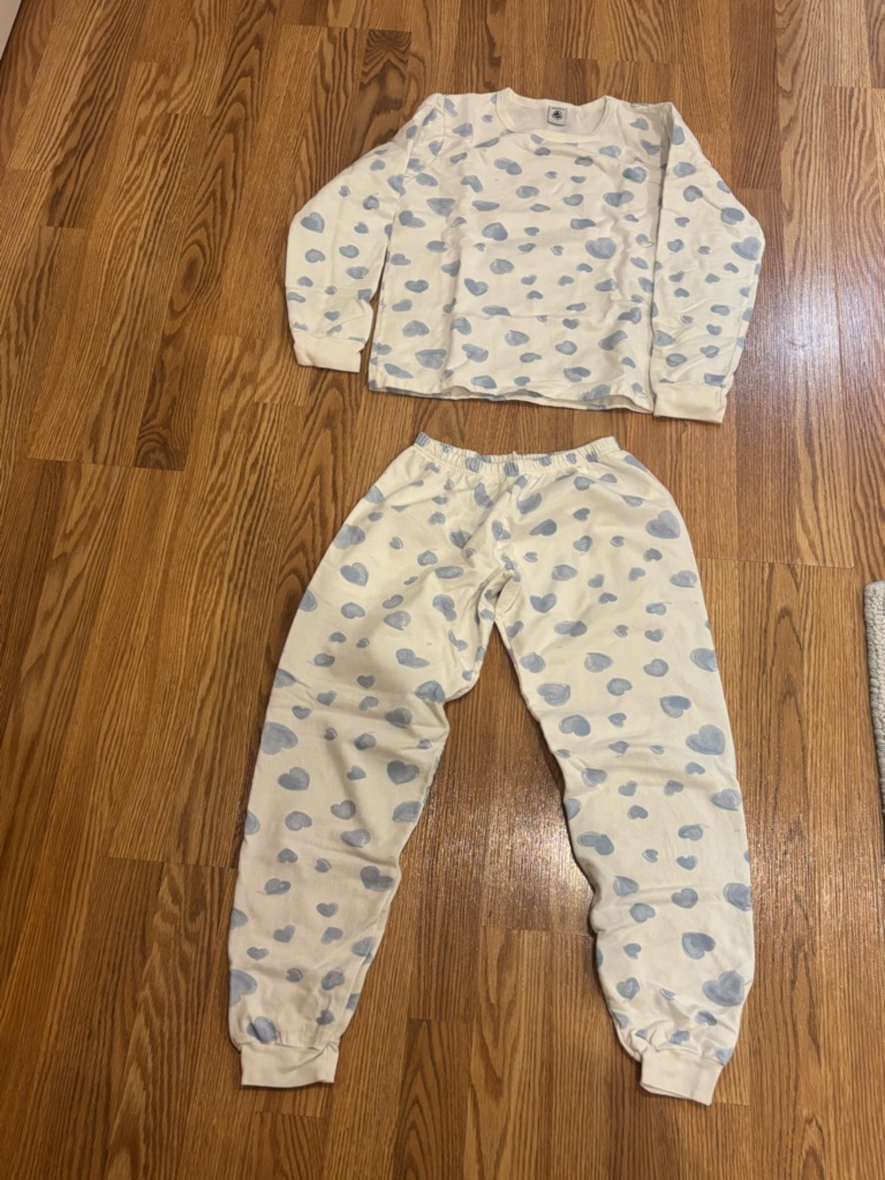 petit bateau white and blue kids pajamas
